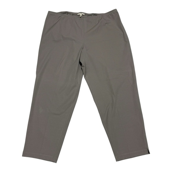 Eileen Fisher Organic Cotton Twill Pants Women’s XL Elastic Waist & Zip Closure